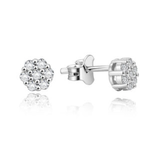 Daily Wear 925 Sterling Silver AAA Cubic Zirconia Flower Designed Stud Earrings