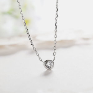 one single stone Pendant 925 Sterling Silver for Women bulk fashion jewelry necklace
