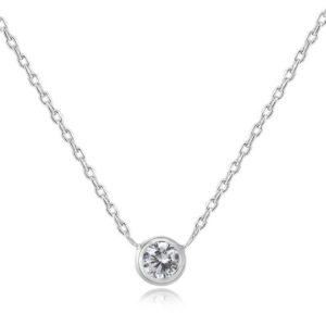 one single stone Pendant 925 Sterling Silver for Women bulk fashion jewelry necklace